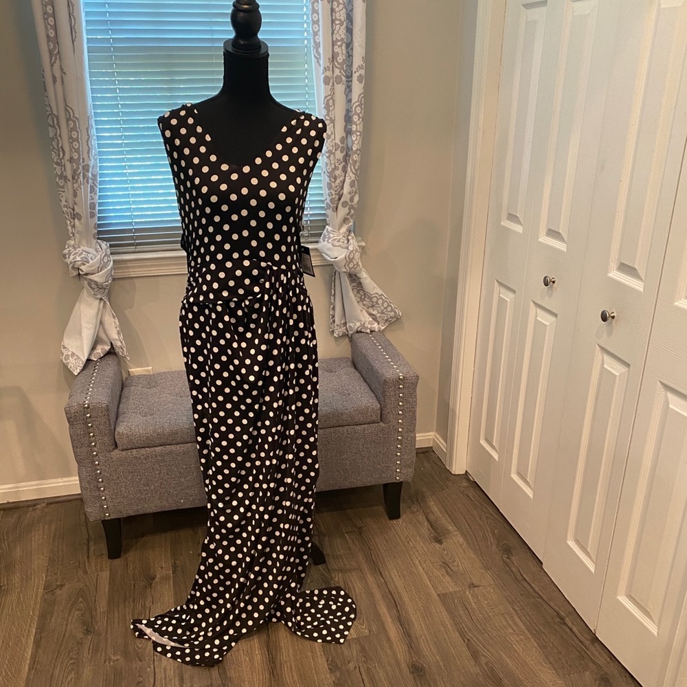 NWT Black and White Marina Jumpsuit, Size 14